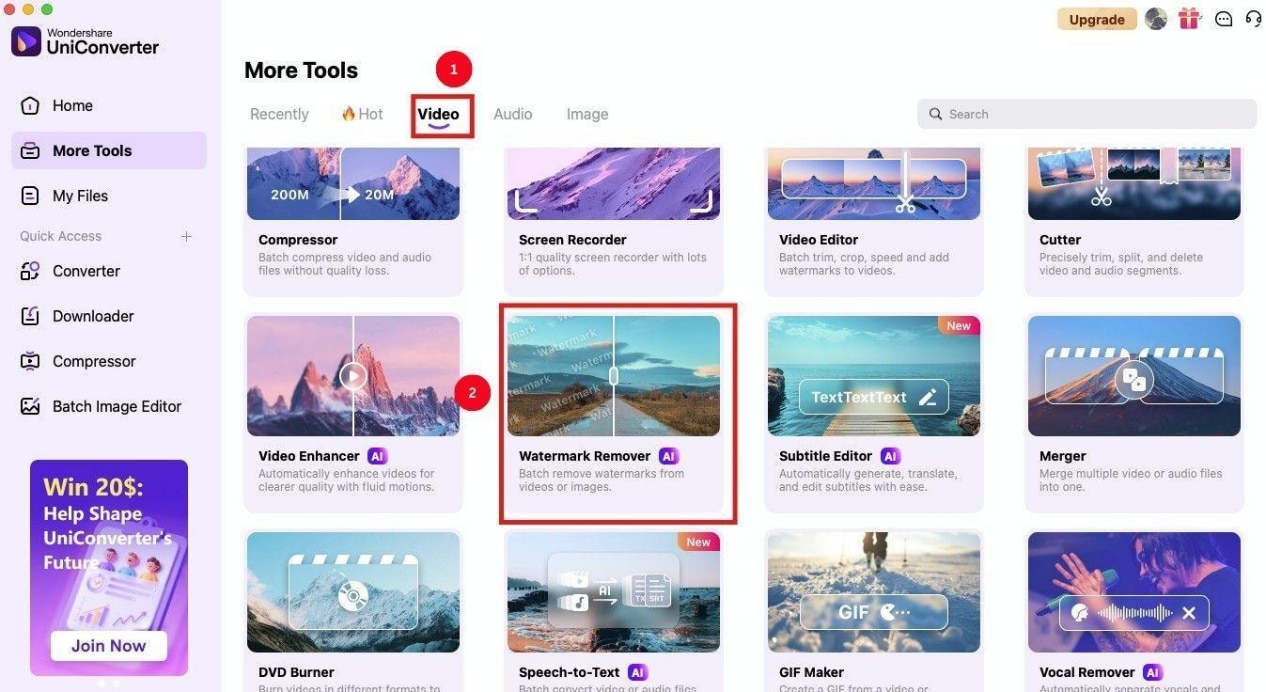 wondershare uniconverter video watermark remover