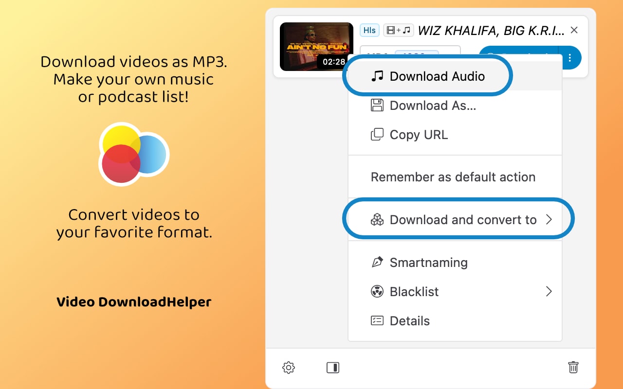 Video DownloadHelper 확장 프로그램 페이지