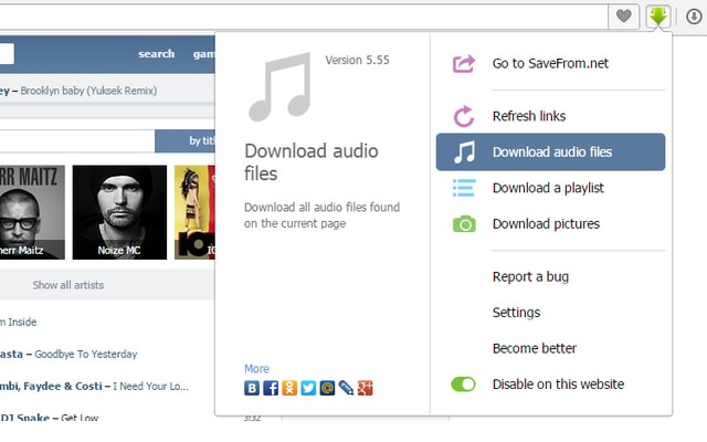 savefrom.net helper chrome extension