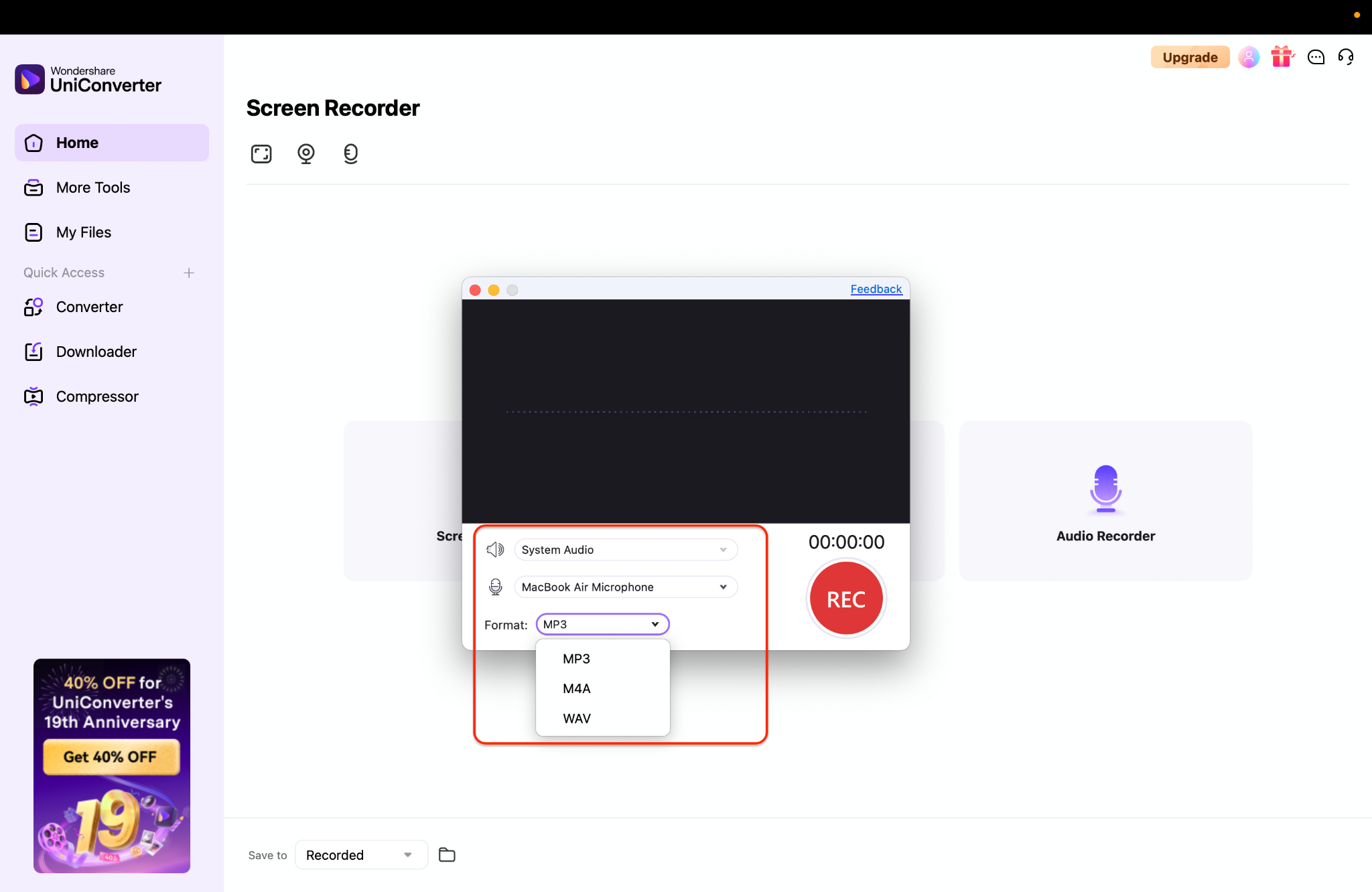 set audio source & format