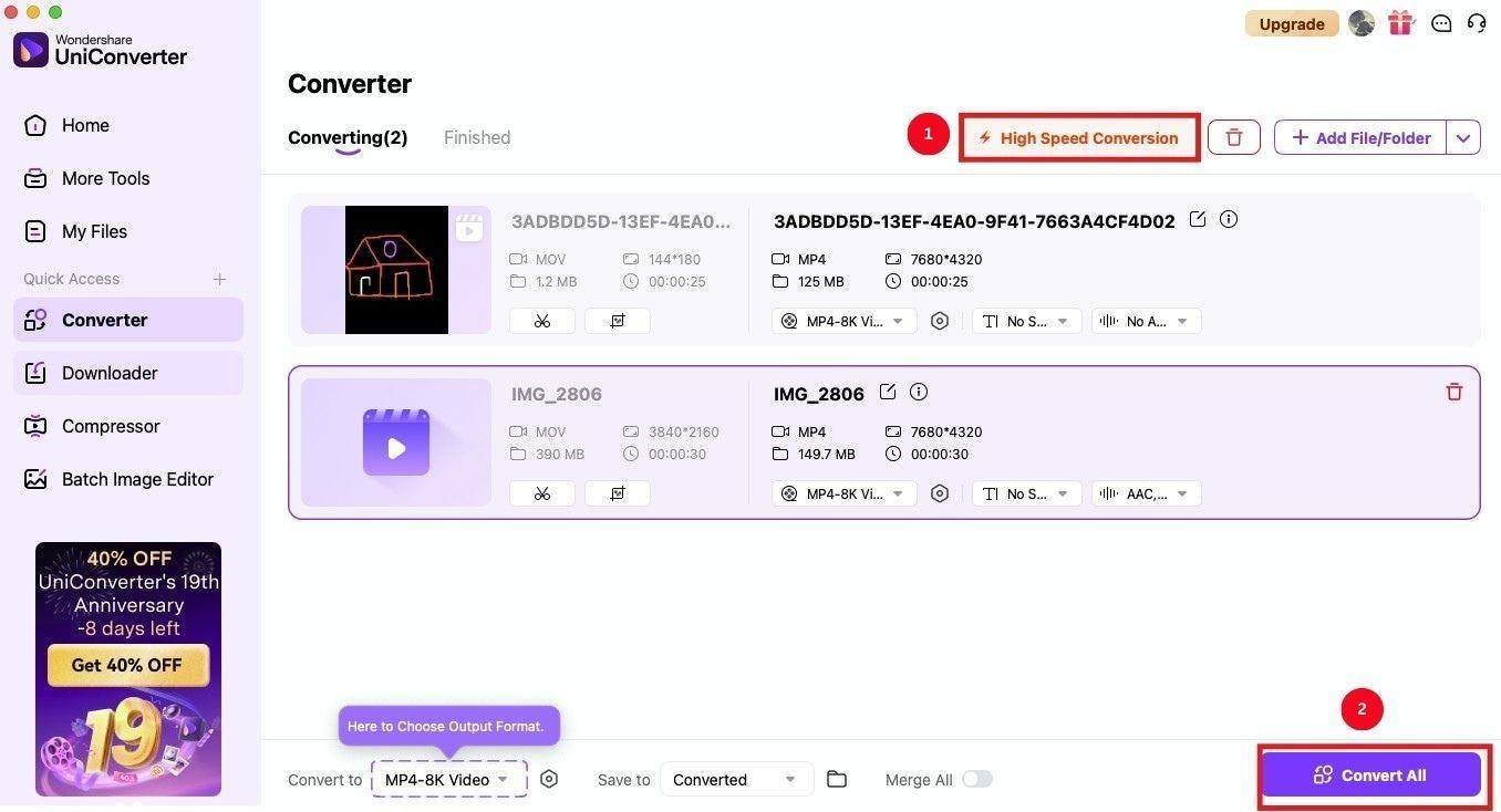 convert amv format with uniconverter