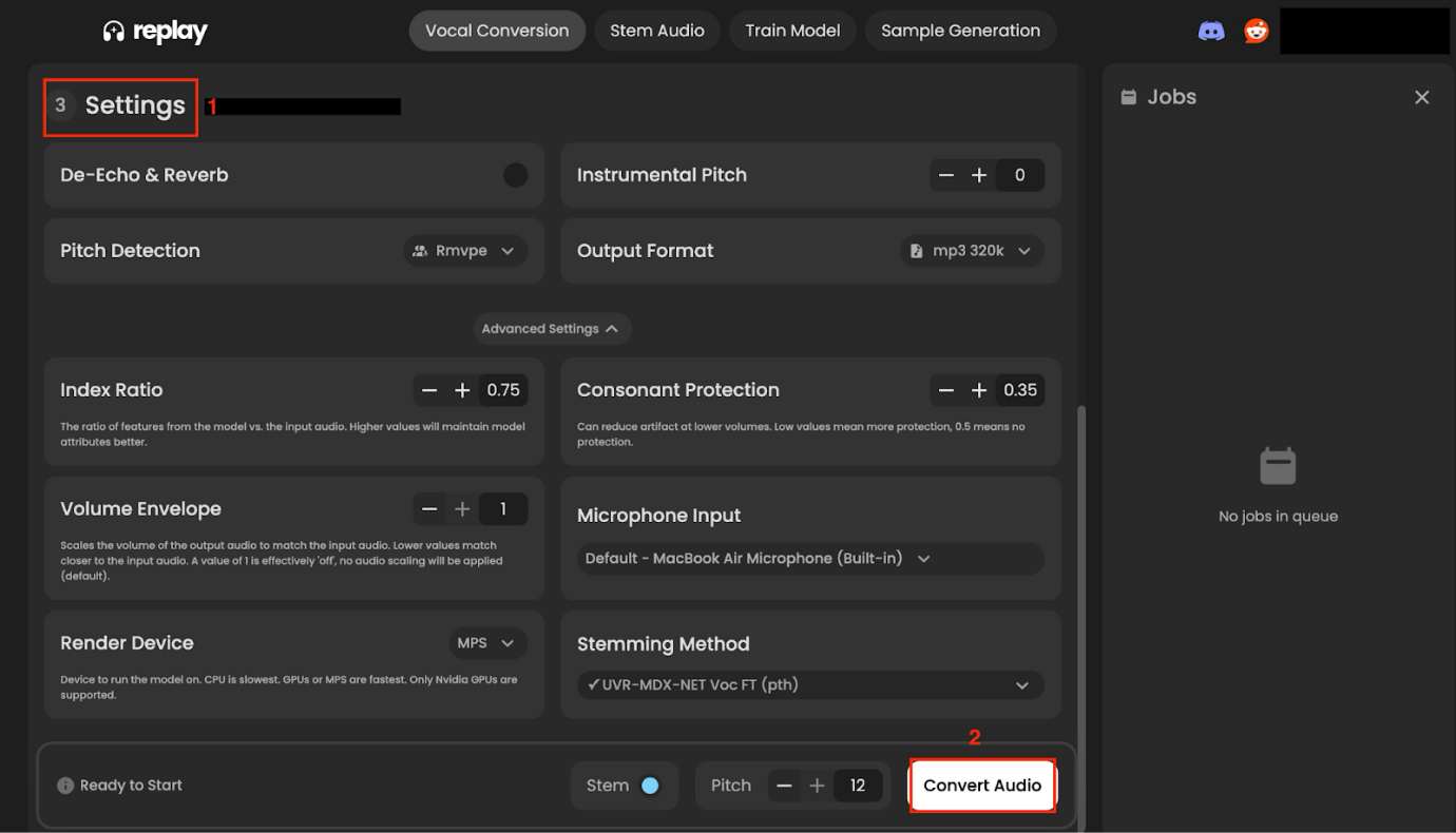 replay ai convert audio