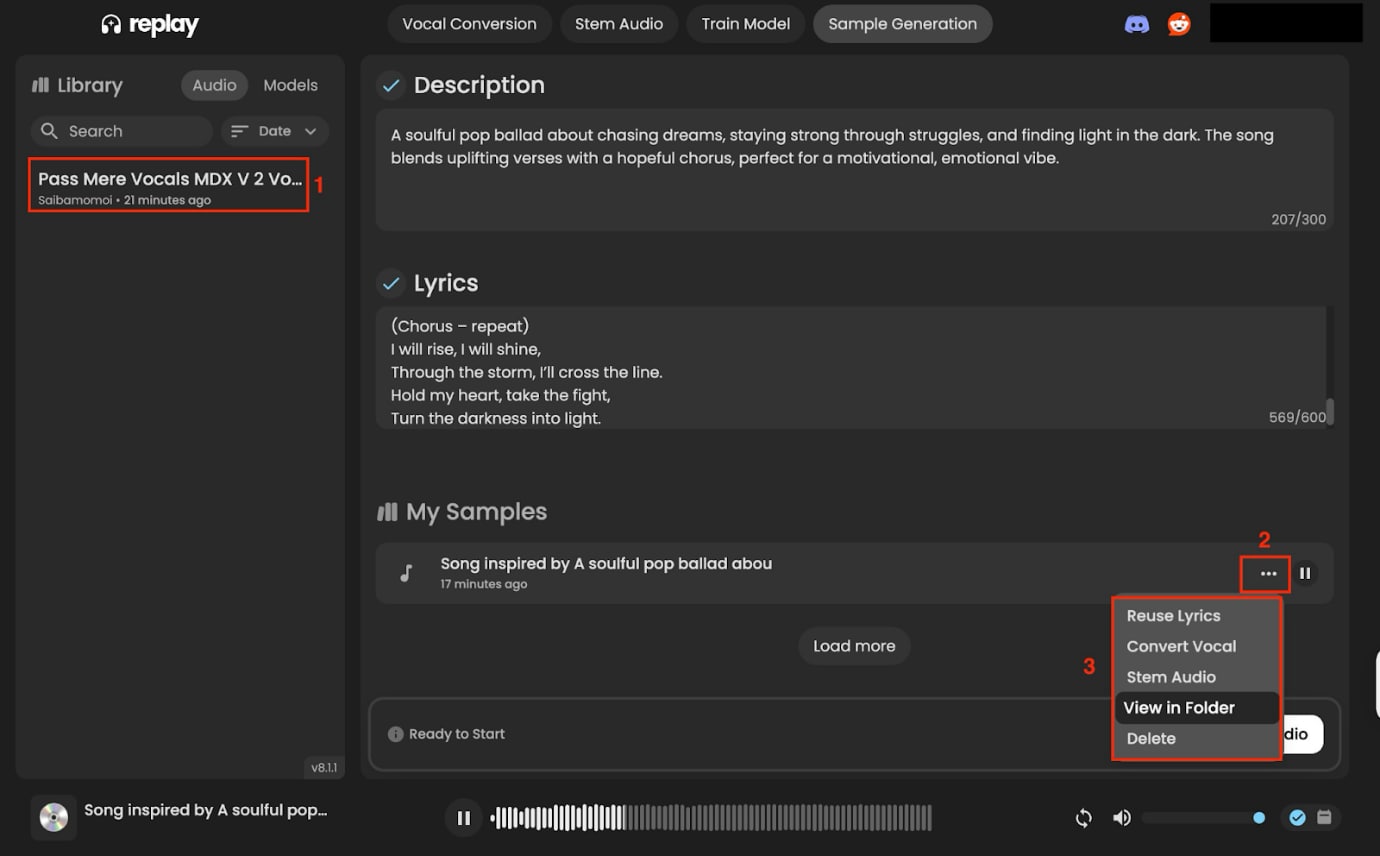replay ai view in folder