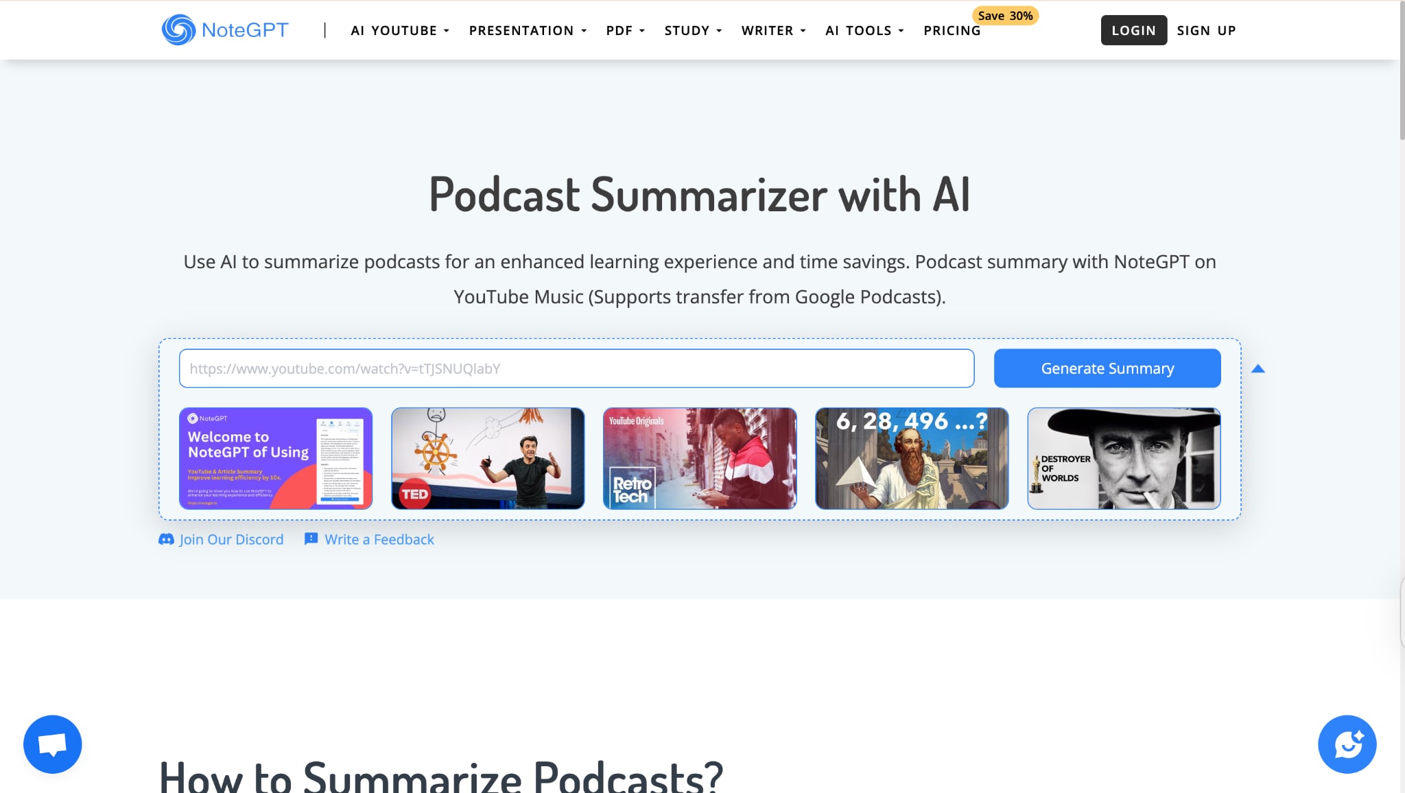 notegpt homepage
