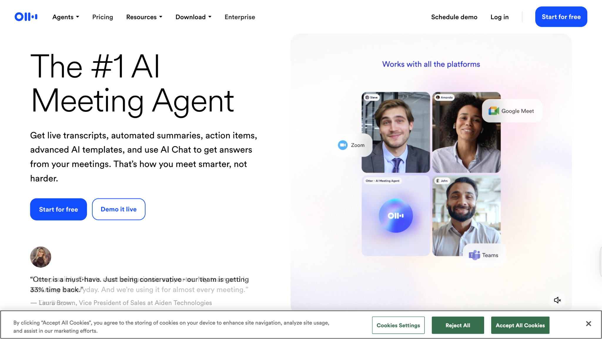 otter.ai homepage