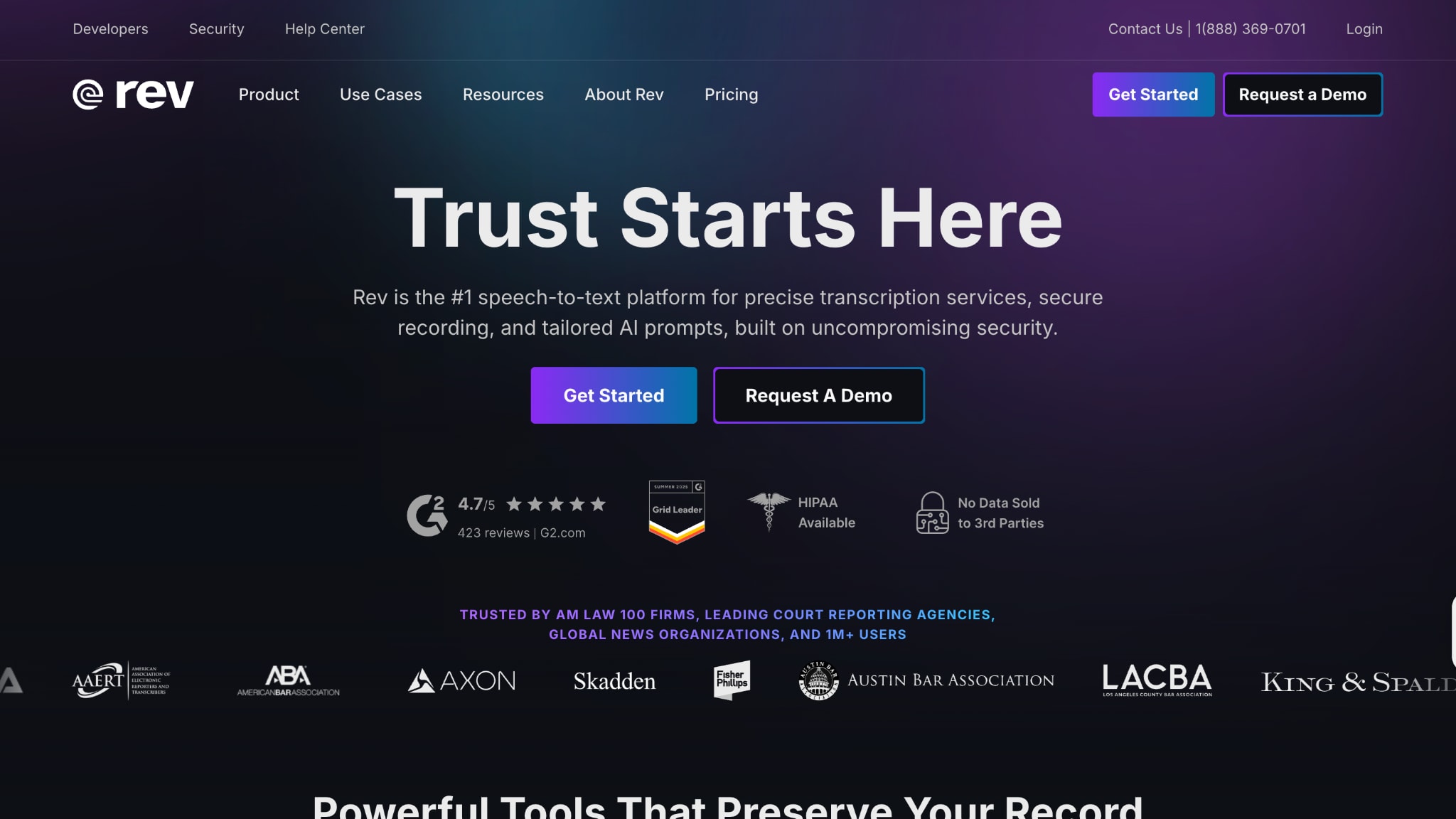 rev homepage