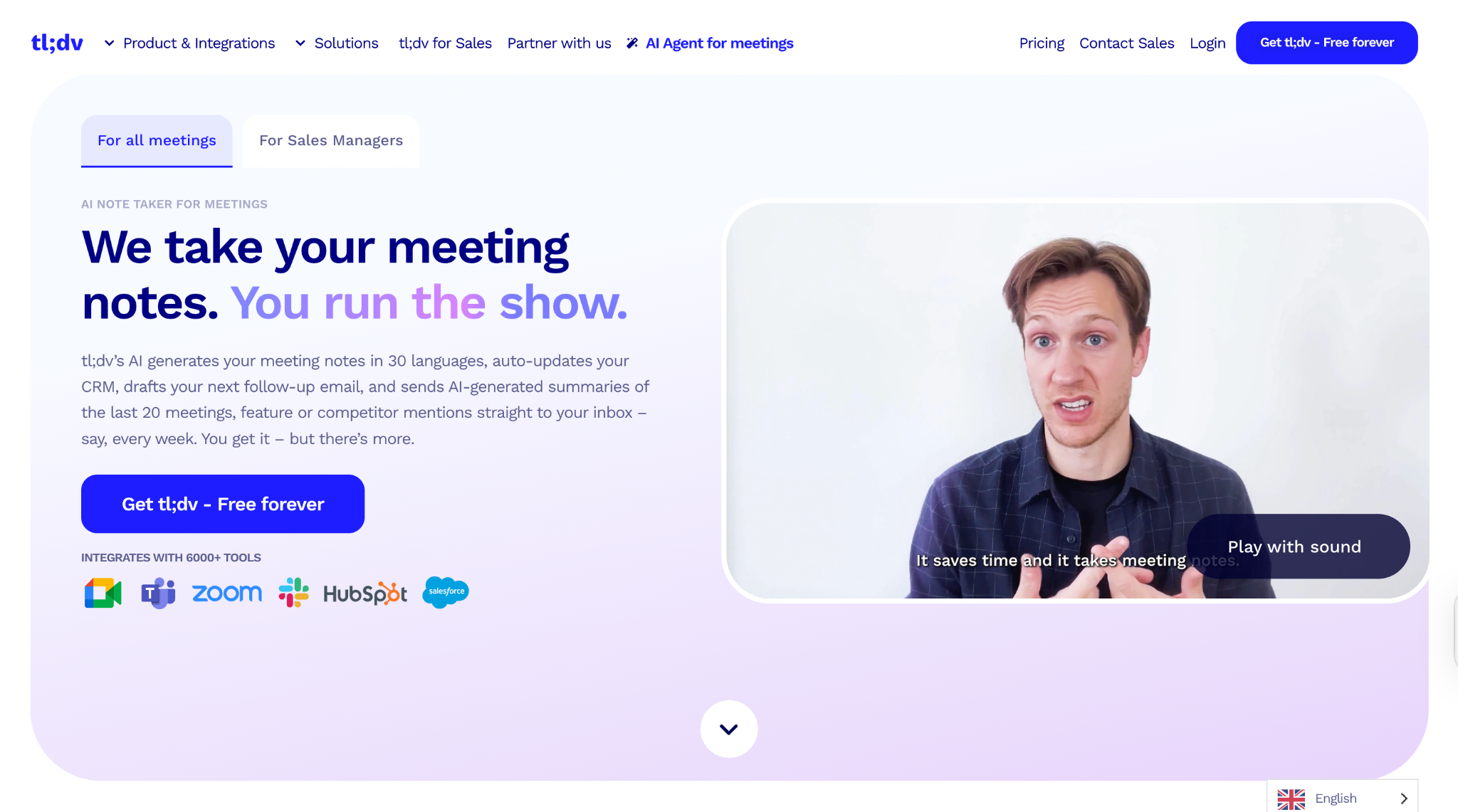 tl;dv homepage