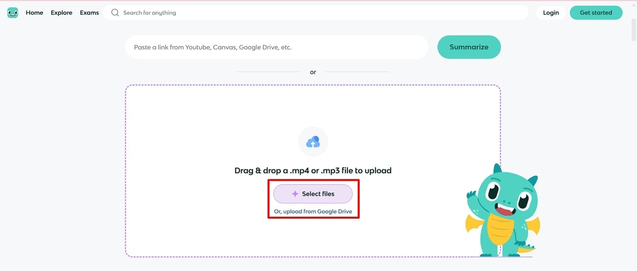 click on select files knowt