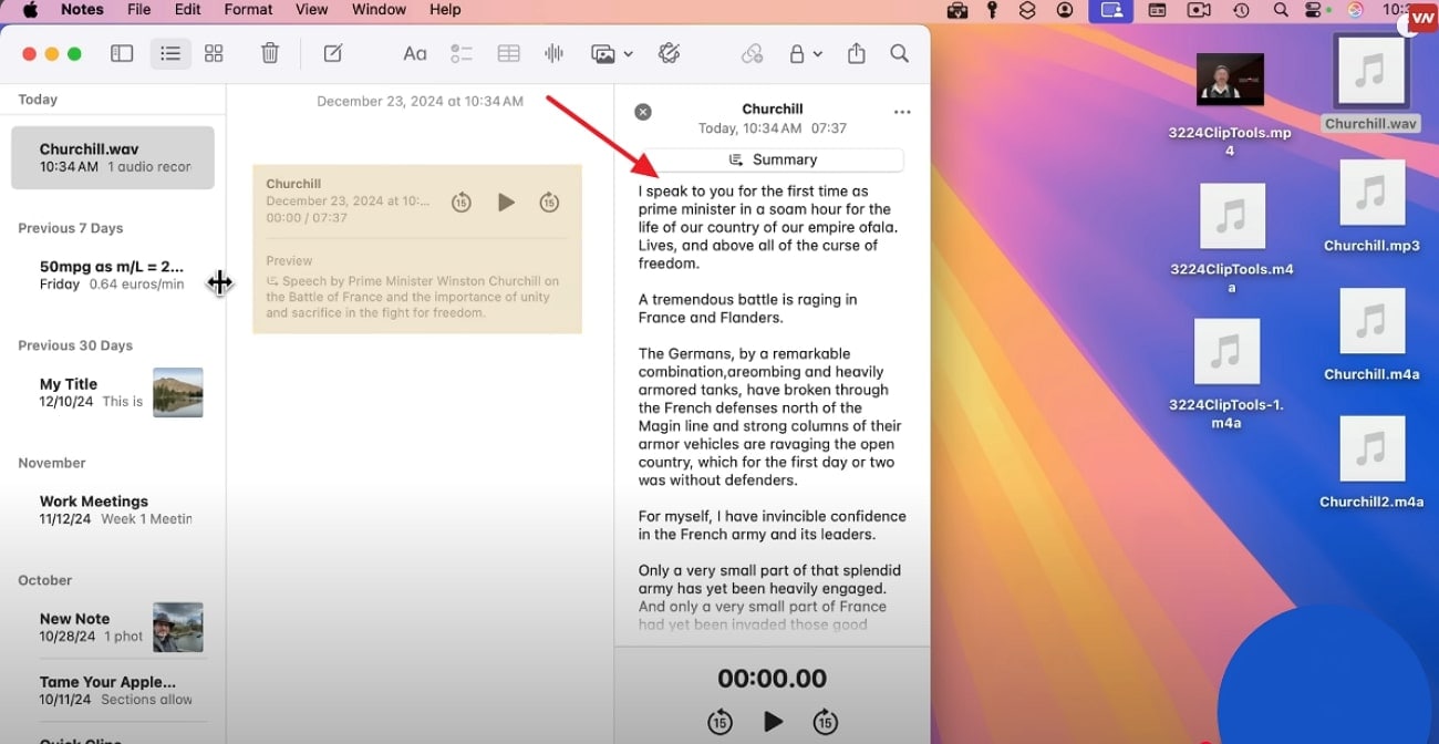 preview the summary notes app