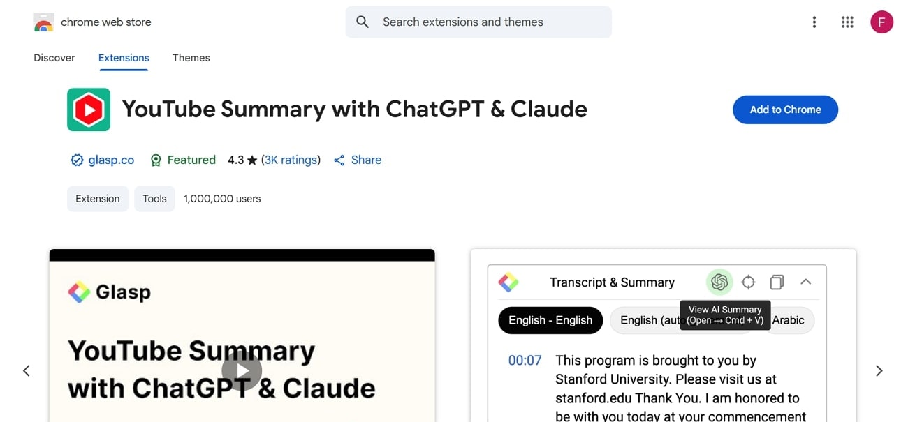 chrome extension homepage