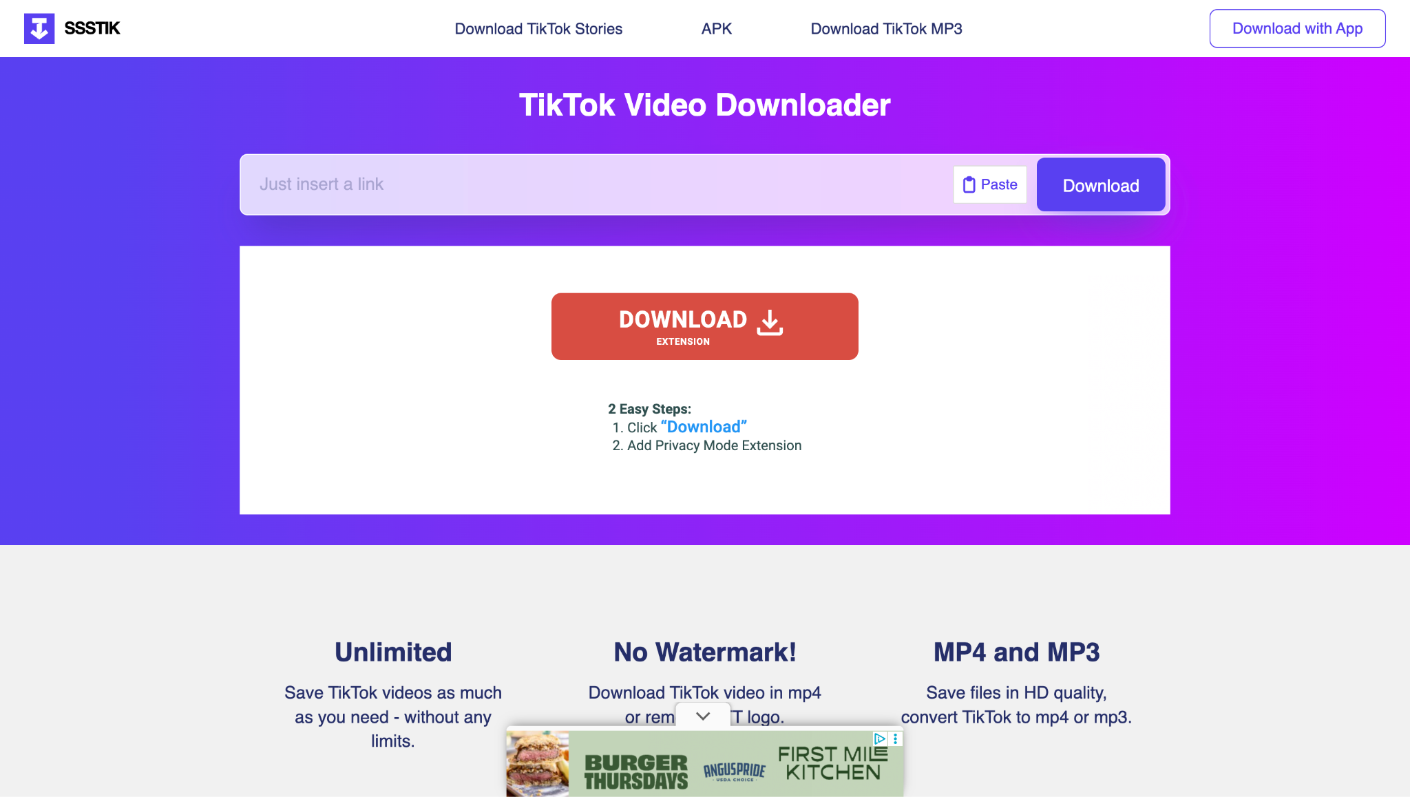 ssstik .io homepage