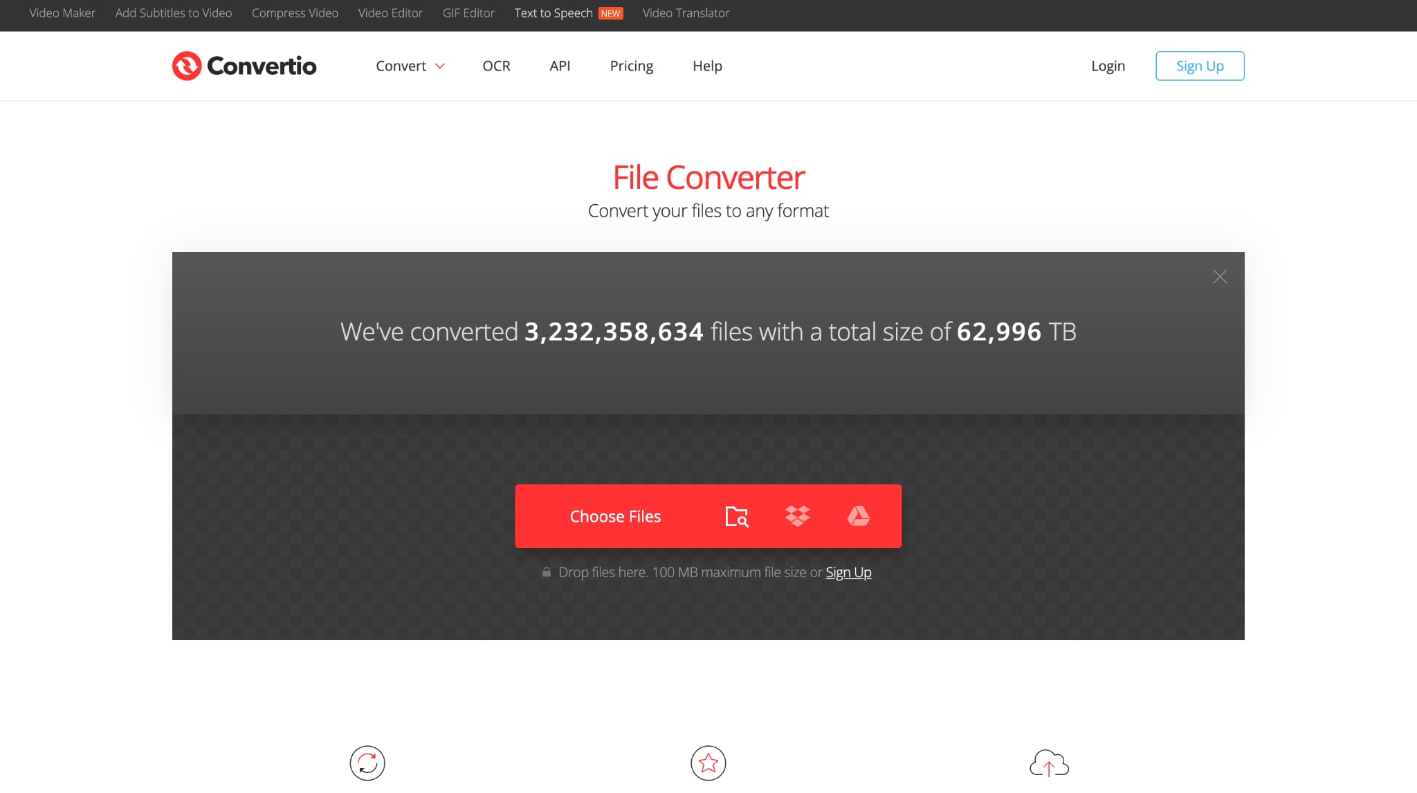 convertio homepage