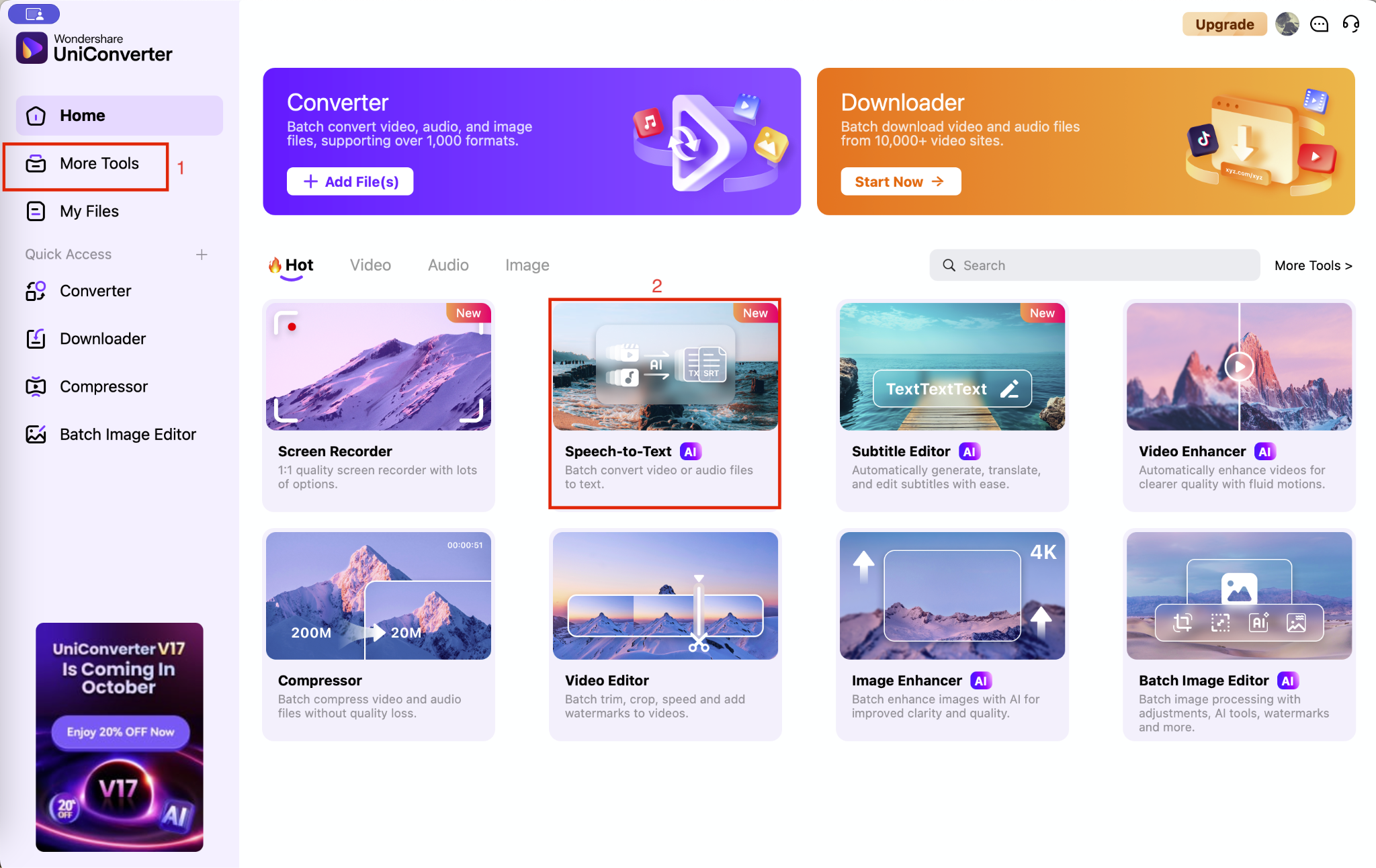 wondershare uniconverter speech to text