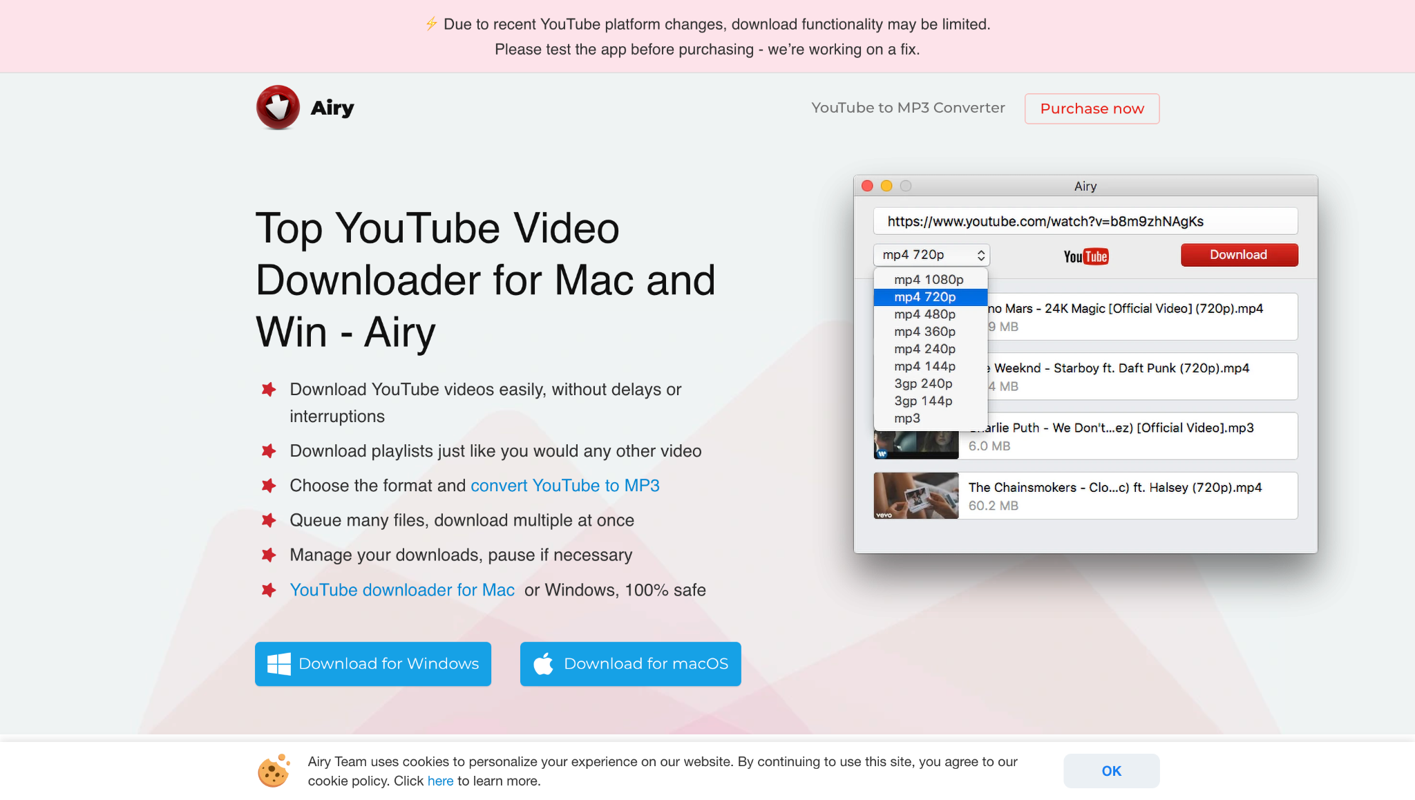 airy homepage