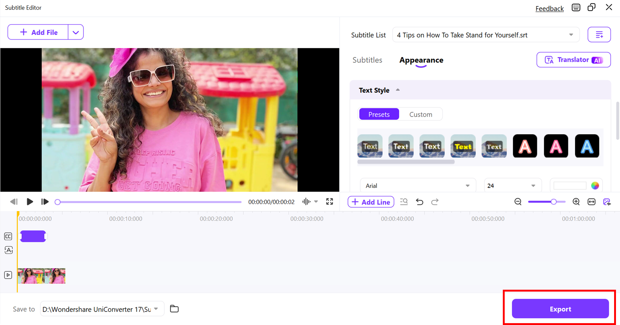 Untertiteltes Video exportieren (MP4/MOV)
