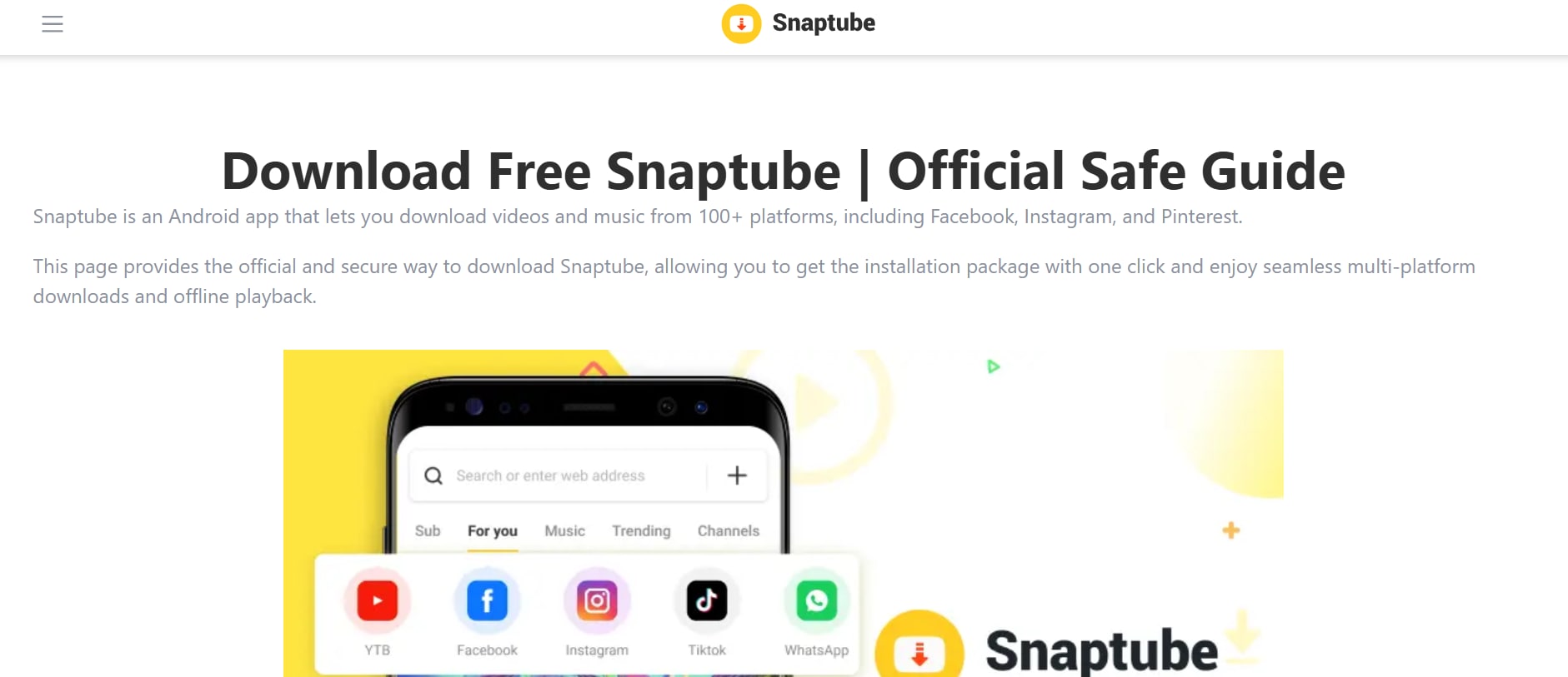 SnapTube Android-App für Video-Downloads