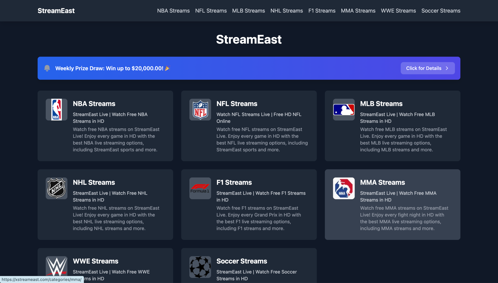 streameast homepage
