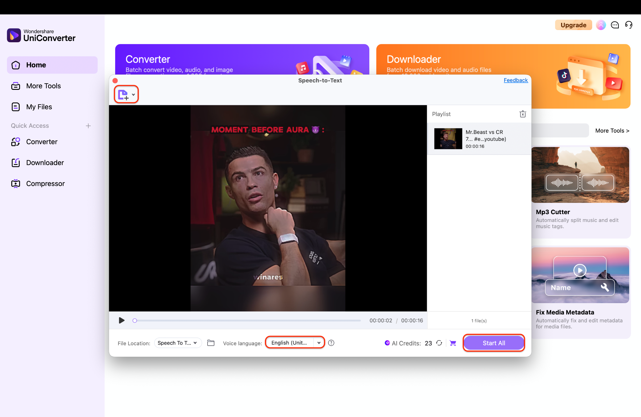 click start all to batch export