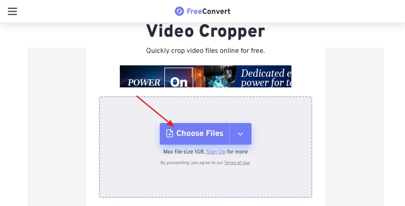 click choose files freeconvert