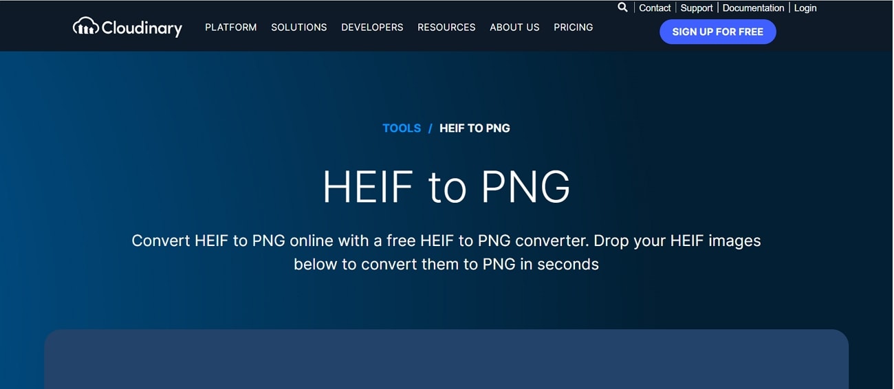 cloudinary for heif to png conversion