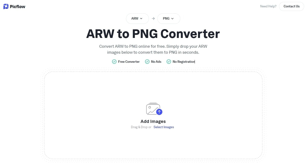 picflow arw to png conversion