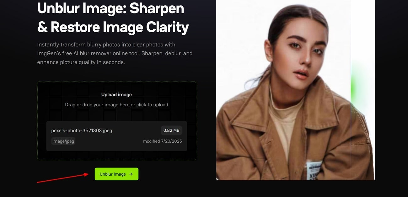 IMGGEN: Unschärfe entfernen