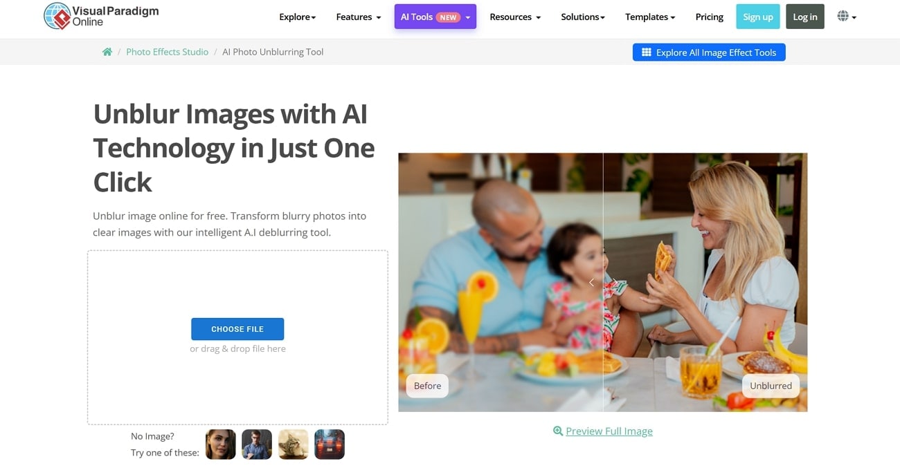 Visual Paradigm Foto-Unschärfe-Tool