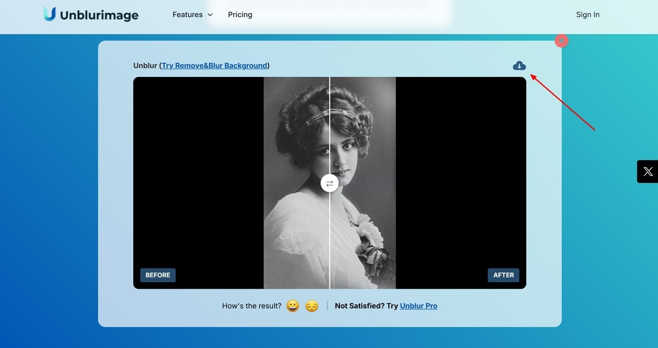 Bild schärfen mit Unblurimage AI