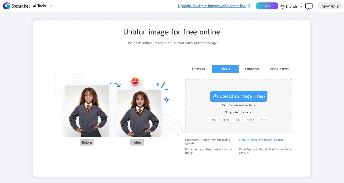 Remaker AI Oberfläche