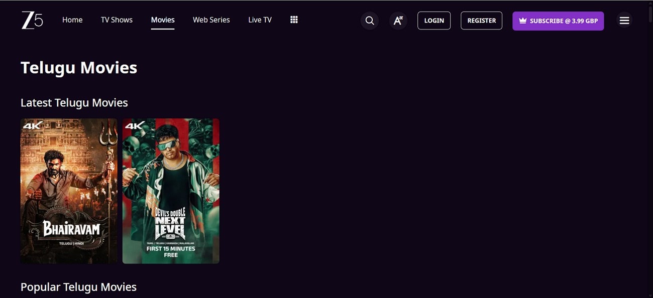 telugu movies online free zee5