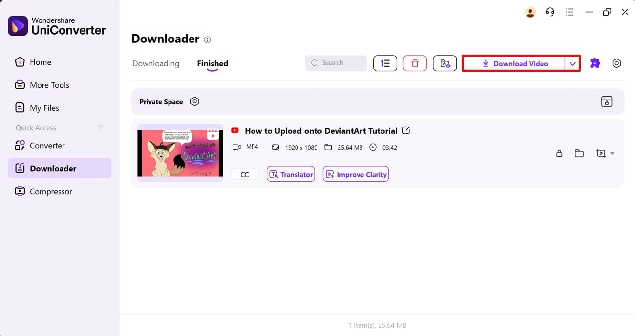 Heruntergeladenes Video speichern und verbessern
