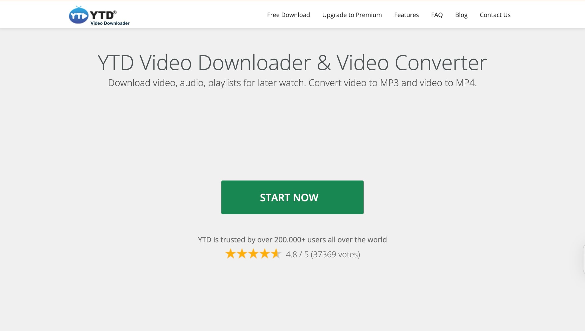 YTD Downloader Startseite