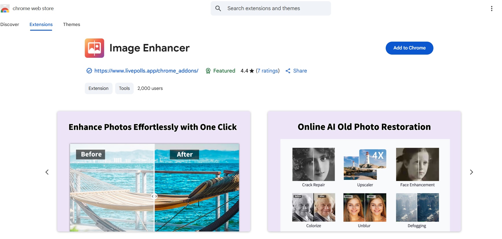 Image Enhancer Startseite – verpixeltes Bild im Browser entpixeln