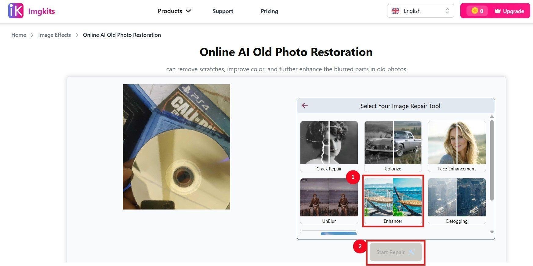 Image Enhancer Reparatur starten – verpixelte Bilder entpixeln