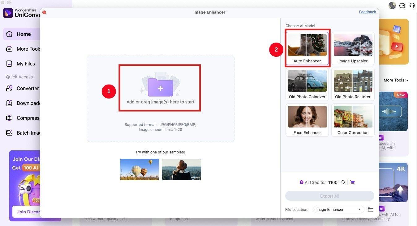 UniConverter Auto-Verbessern – Bild verpixelt entpixeln