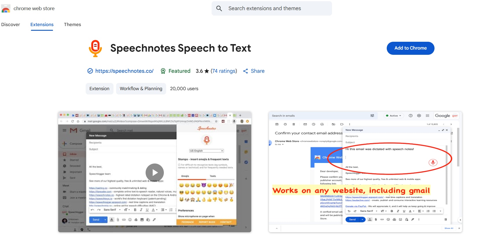 speechnotes chrome extension