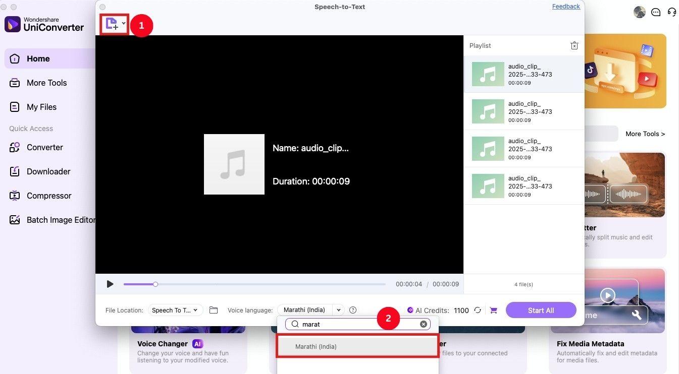 uniconverter batch upload audio
