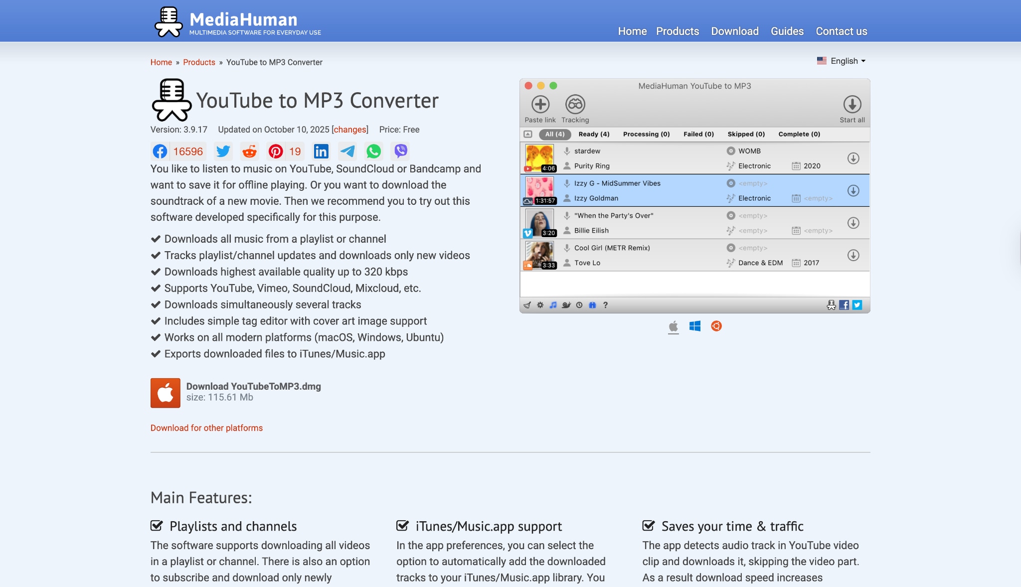 mediahuman youtube to mp3 converter homepage