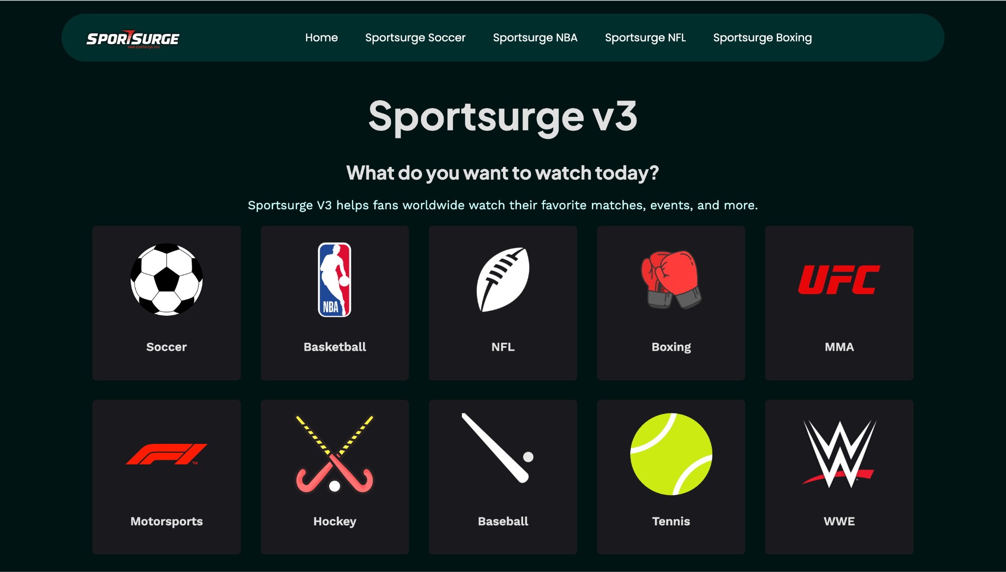 sportsurge homepage