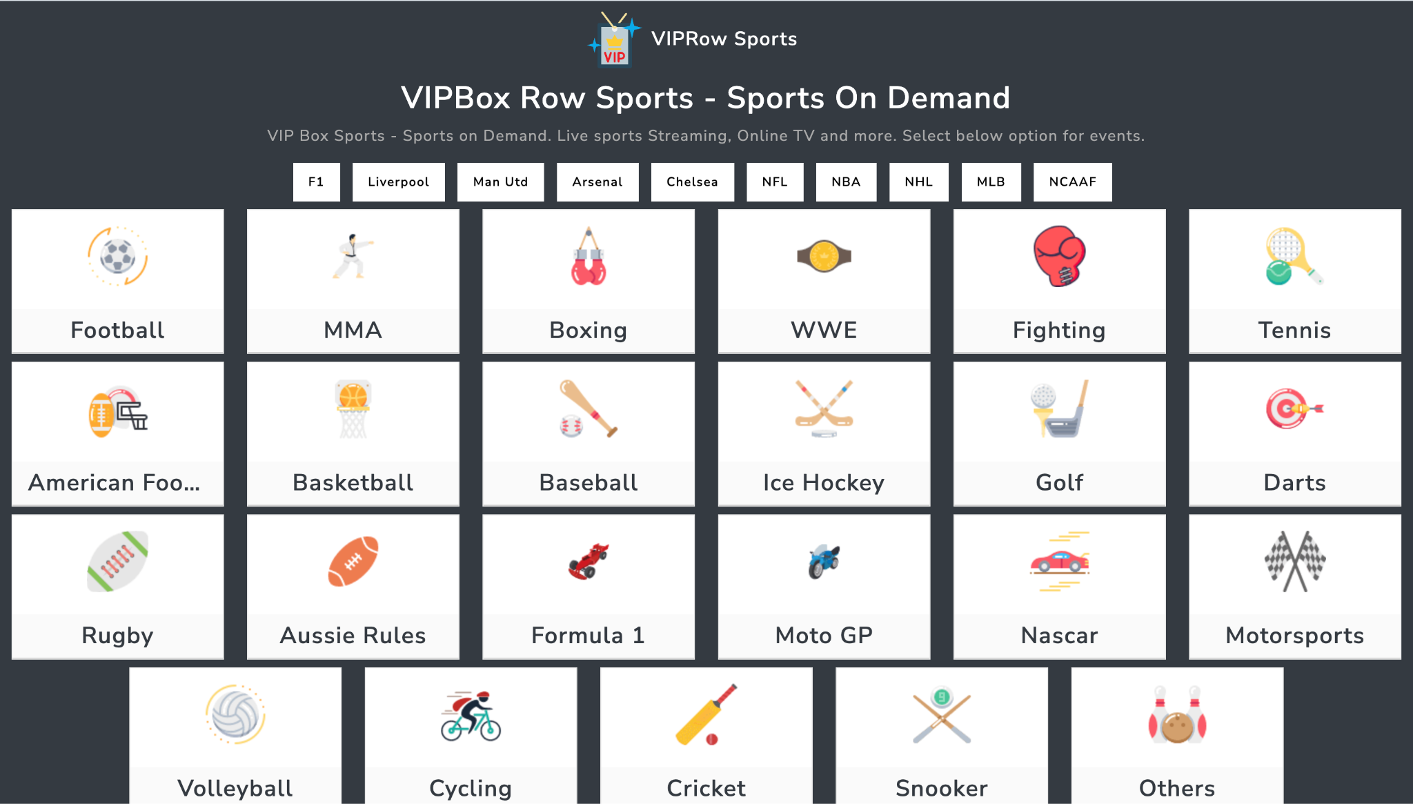 vipbox row sports homepage