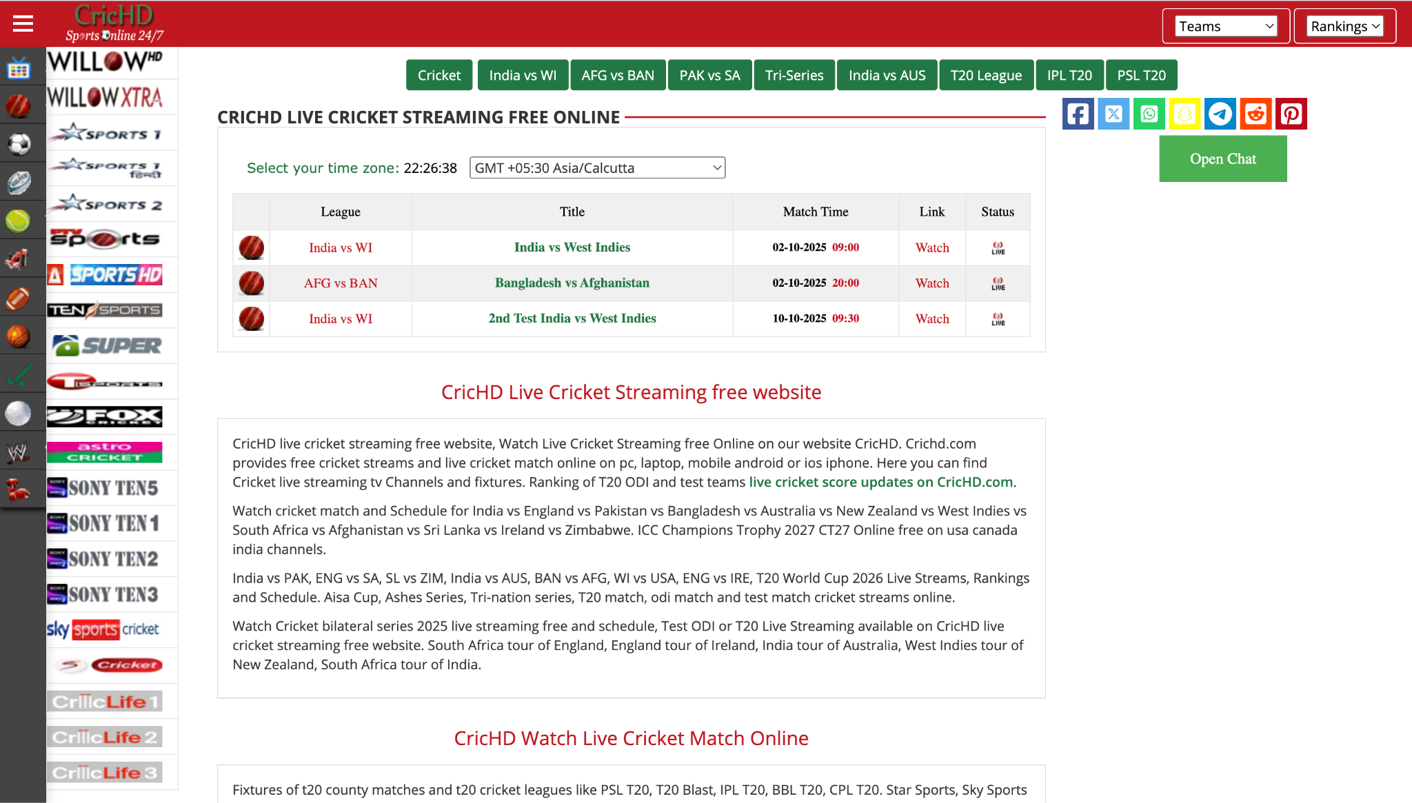 crichd homepage