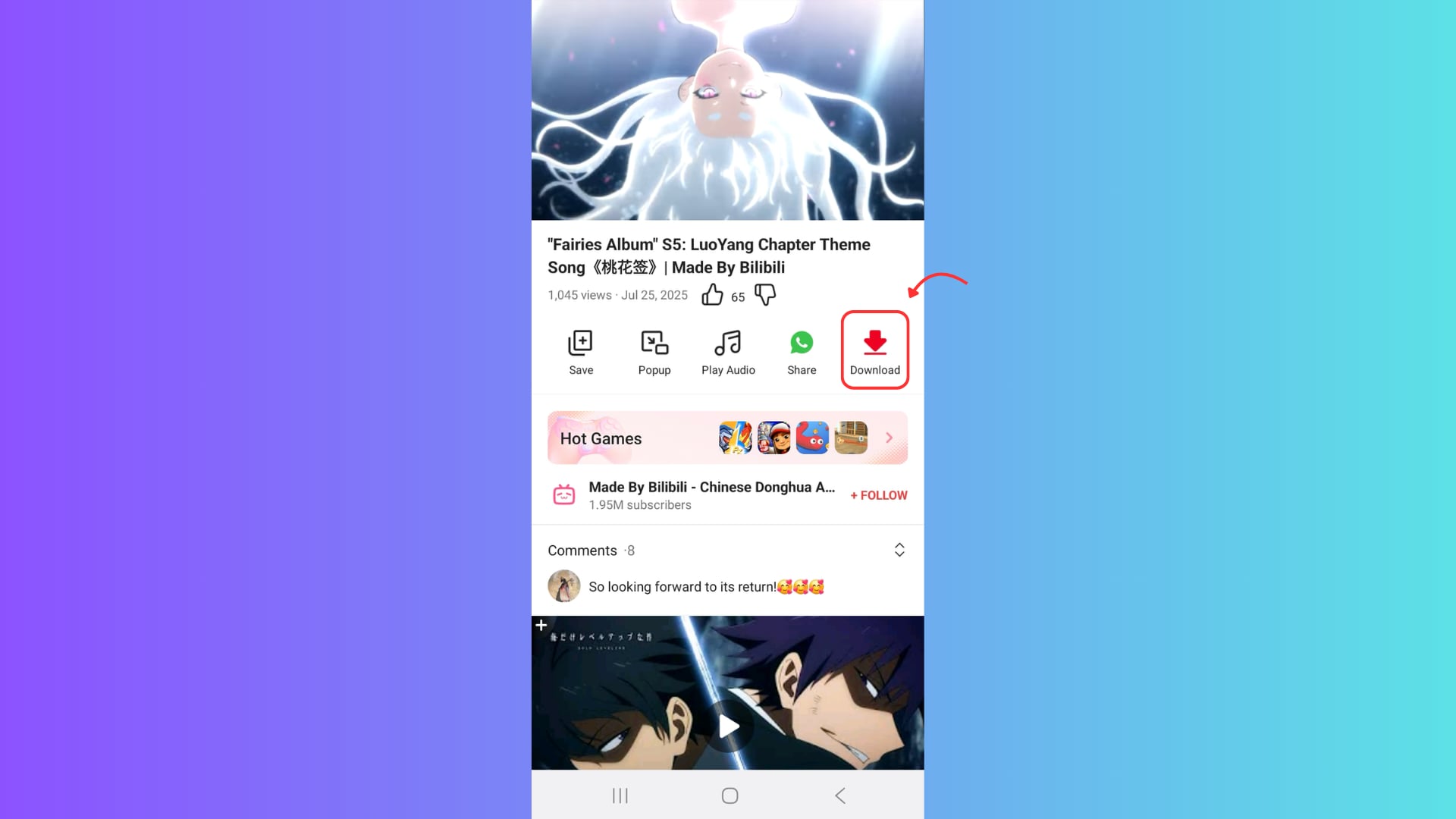 hit the red download icon