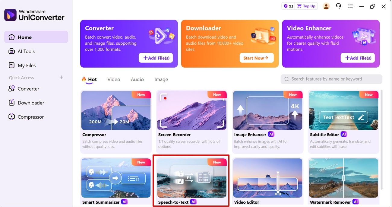 choose speech-to-text feature