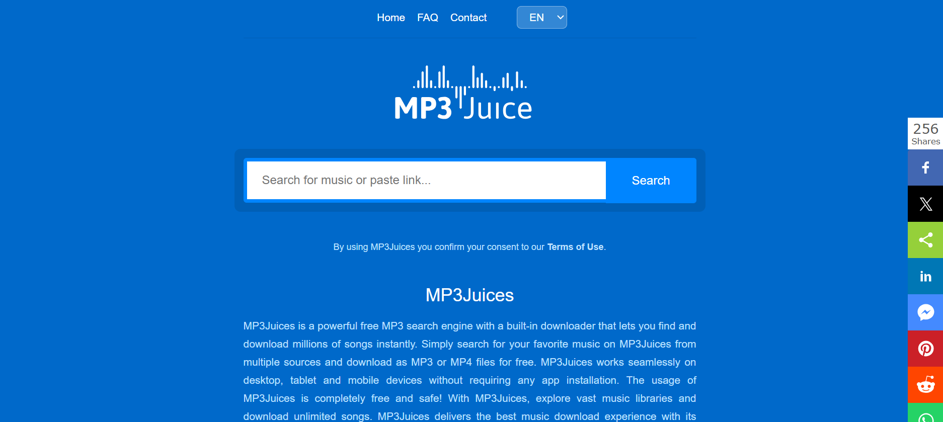 MP3Juices website interface