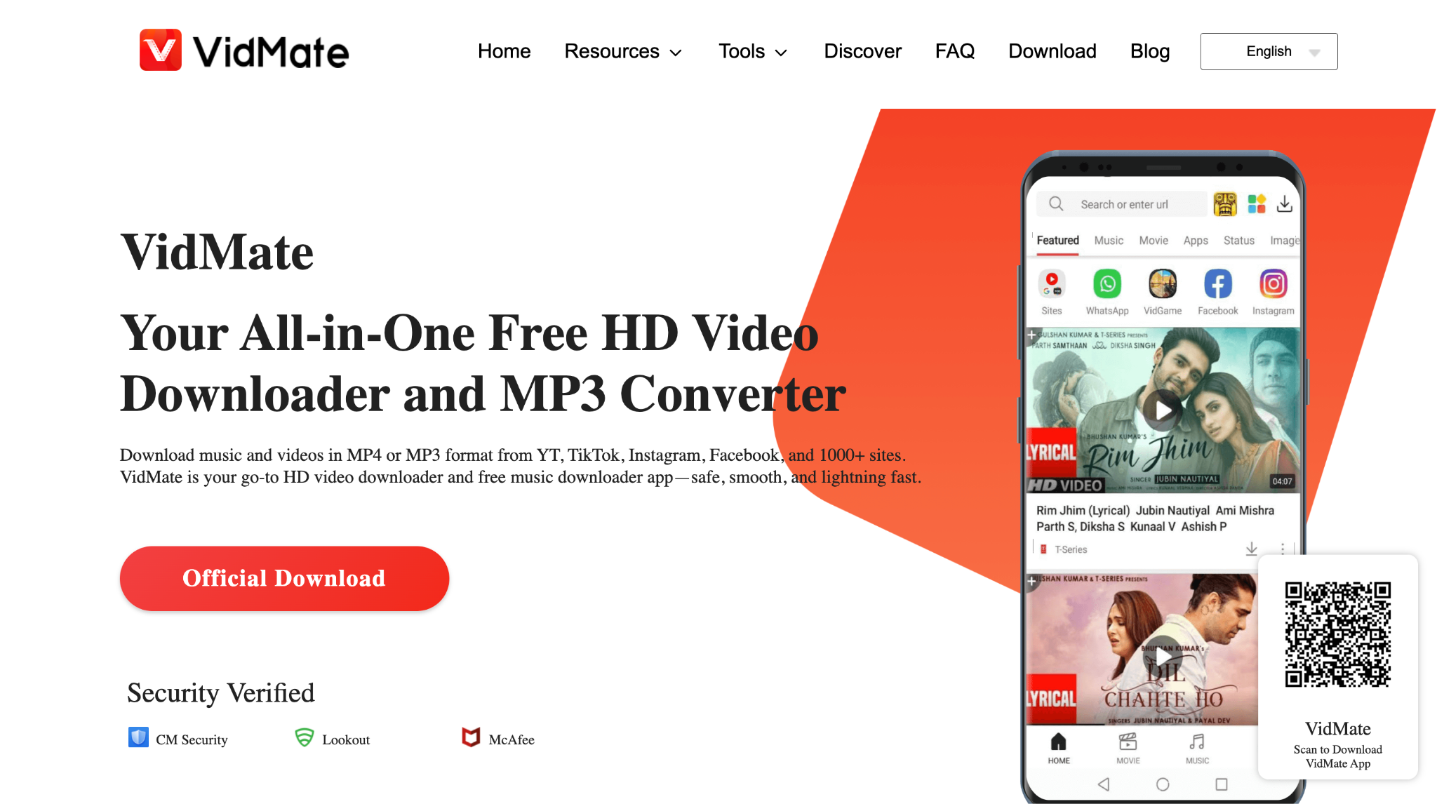 vidmate homepage