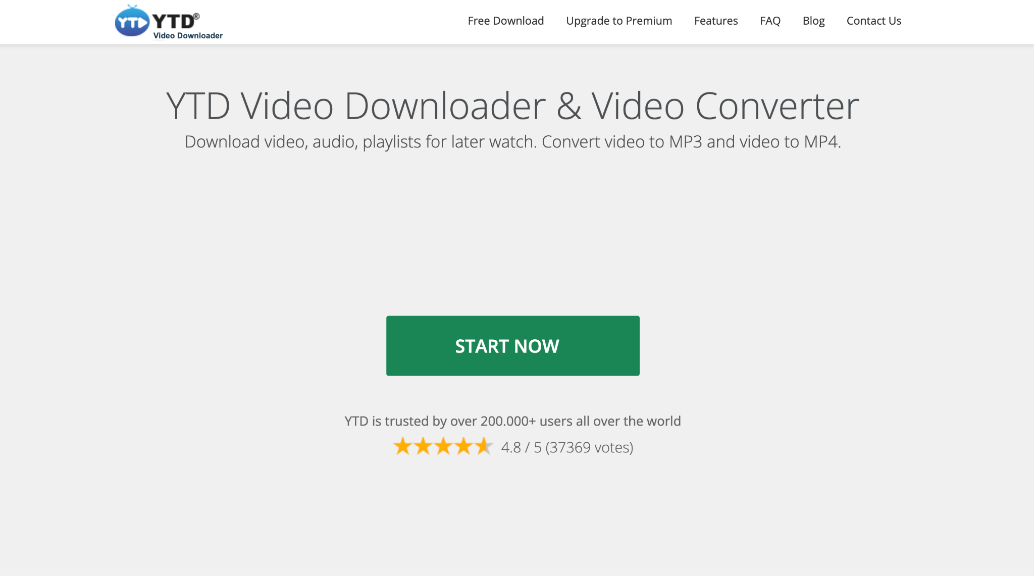 ytd video downloader homepage