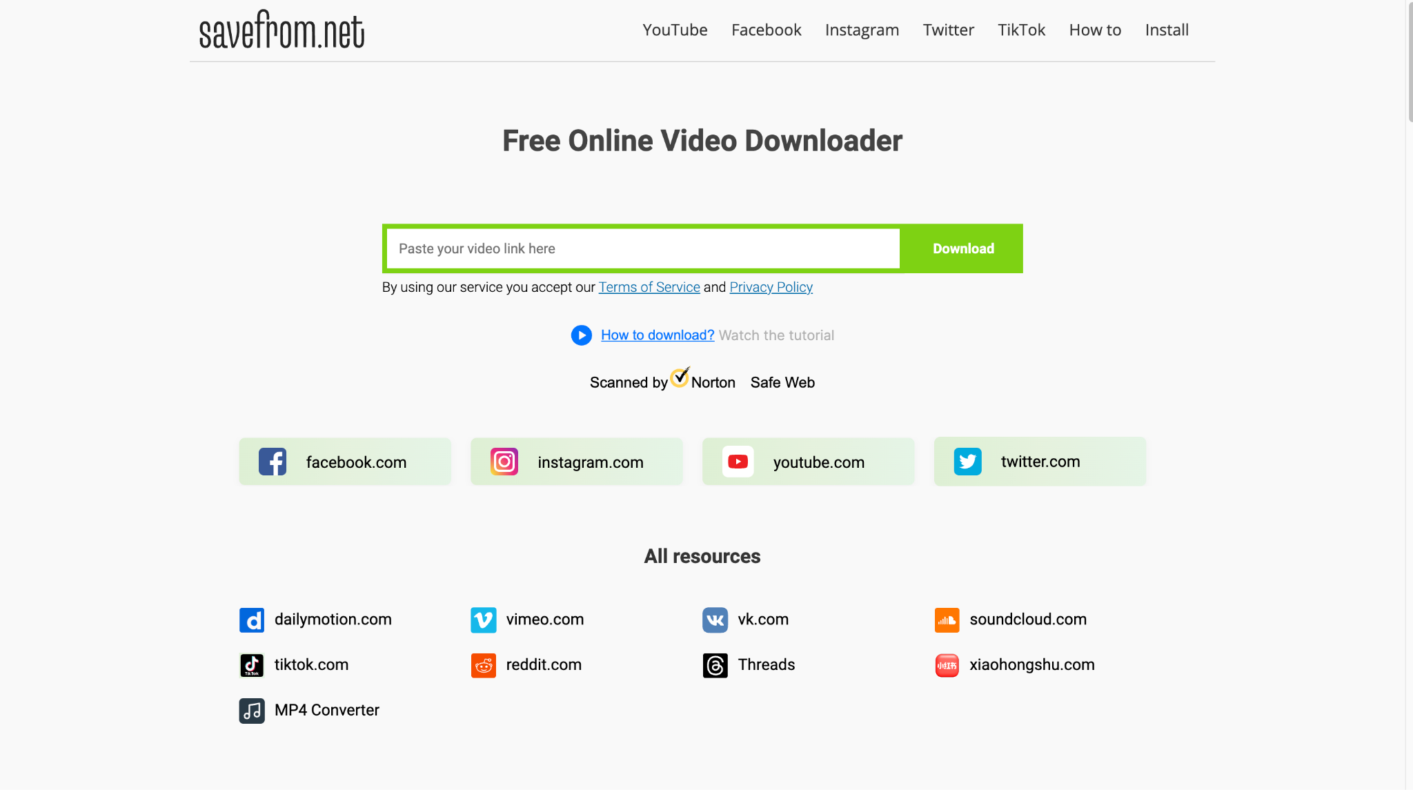 savefrom net homepage