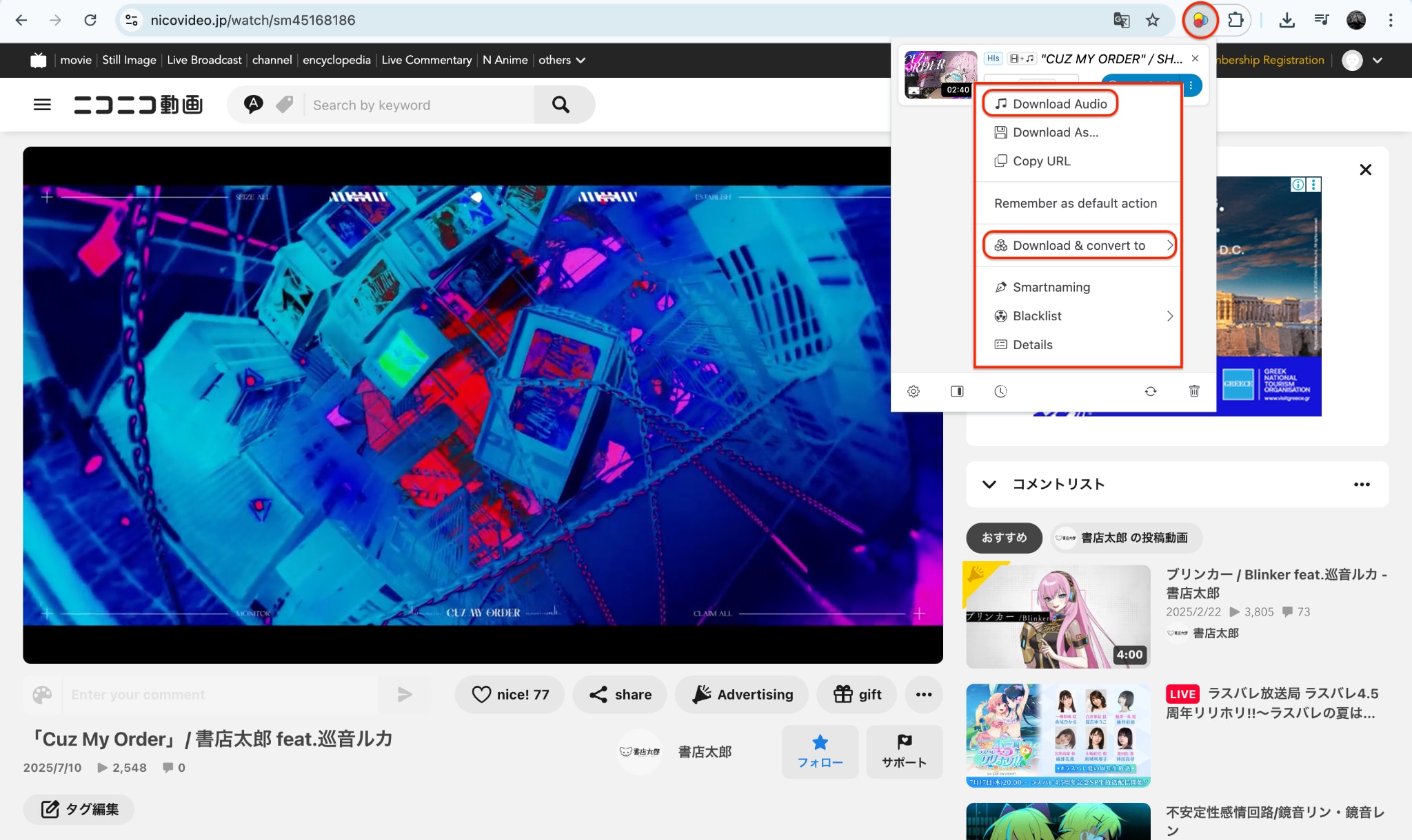 choose format and download your video