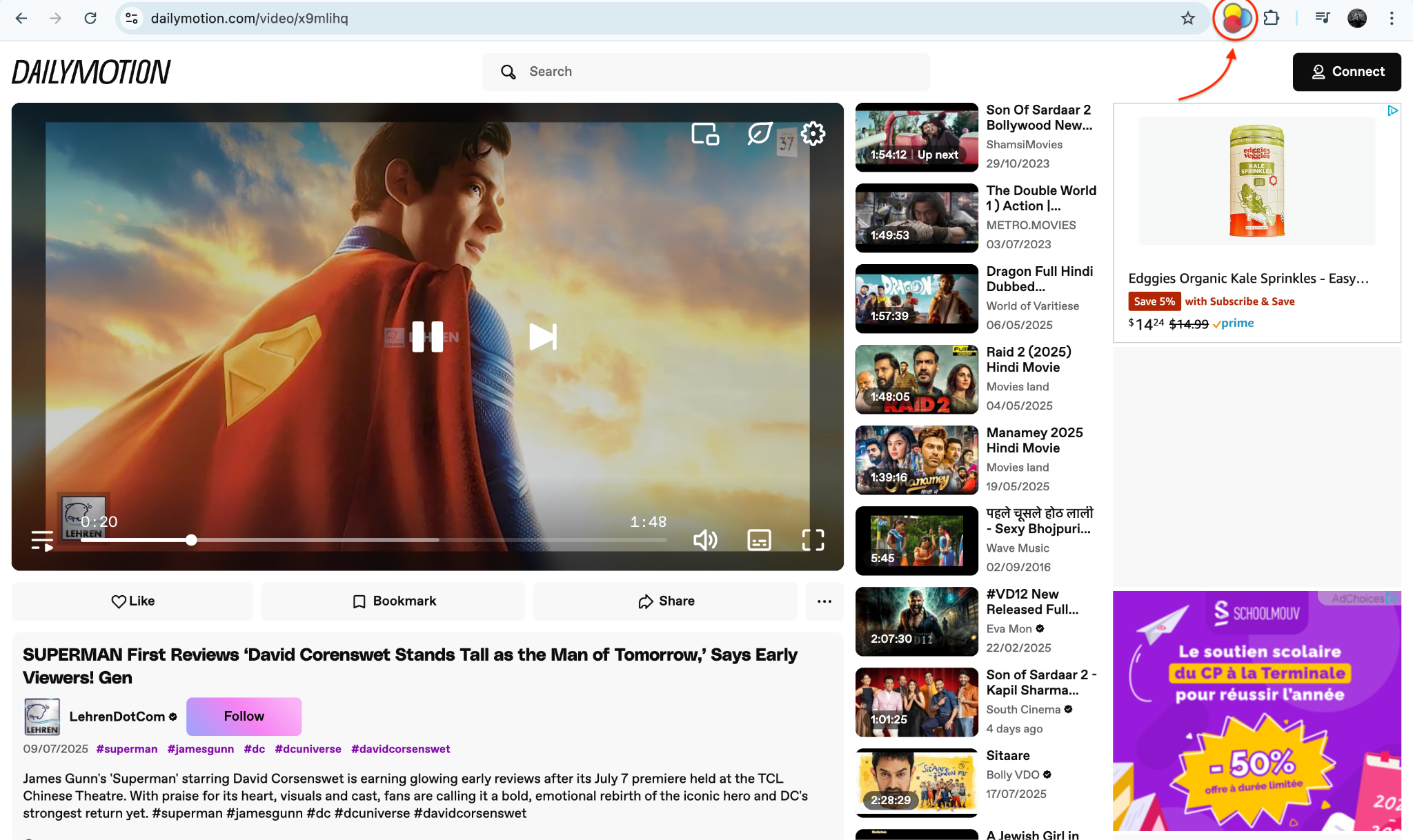 open dailymotion in browser