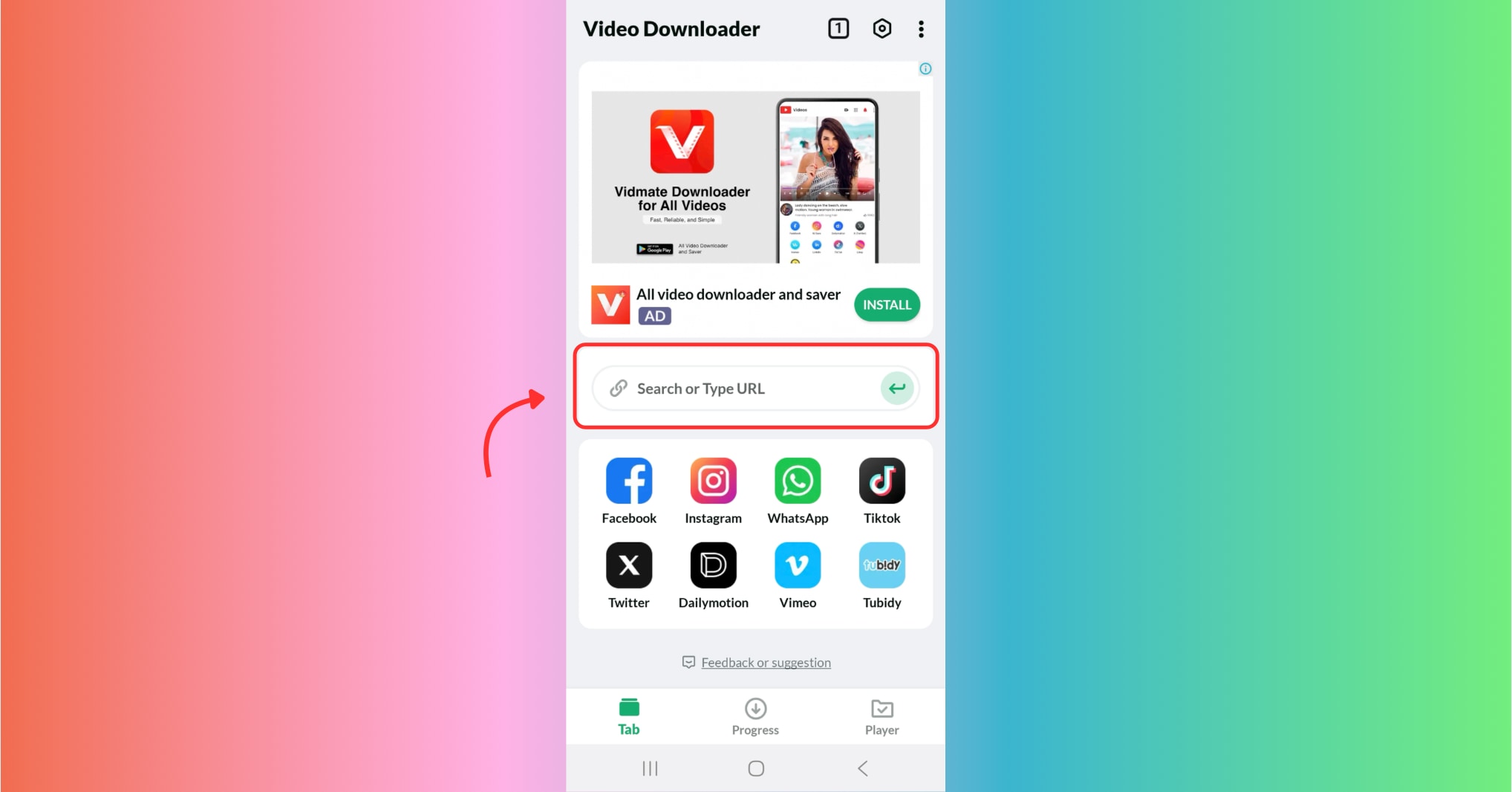 open the app and paste the link